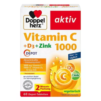 Doppelherz Vitamiin C1000 + D3 + Zinc Depot tabletid (60 tükki) Doppelherz Vitamiin C1000 + D3 + Zinc Depot tabletid (60 tükki)