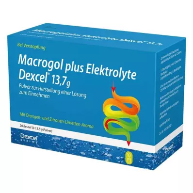 Makrogool pluss elektrolüüdid Dexcel 13,7 g Ple, 20 tk Makrogool pluss elektrolüüdid Dexcel 13,7 g Ple, 20 tk