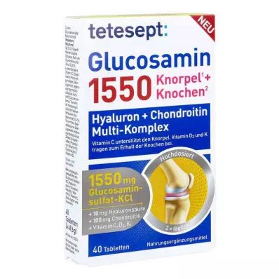 Tetesept Glucosamine 1550 õhukese polümeerikattega tabletid (40 tk)
