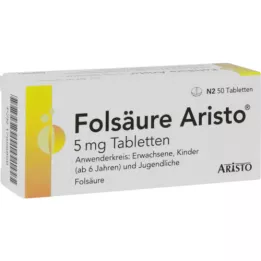 FOLSÄURE ARISTO 5 mg tabletid, 50 tk