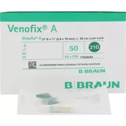 VENOFIX A Venipuncture band 21 G 0.8x19mm 30cm roheline, 1 tk