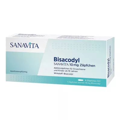 Bisacodyl Sanavita 10 mg ravimküünlad, 6 tk