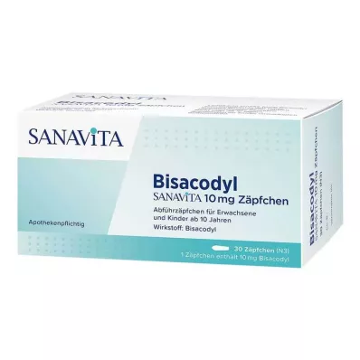 Bisacodyl Sanavita 10 mg ravimküünlad, 30 tk