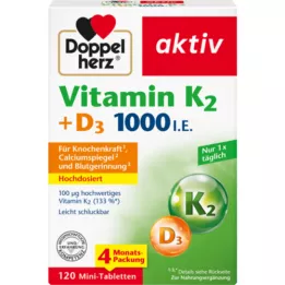 DOPPELHERZ K2+D3-vitamiin 1000 I.U. tabletid, 120 tk