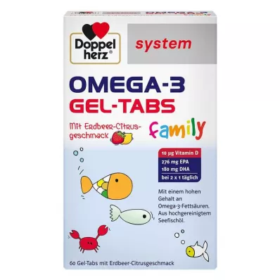 Doppelherz Omega-3 Gel-Tabs perekond Strawberry Citrus system, 60 tk