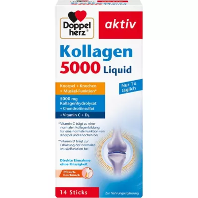 DOPPELHERZ Kollageen 5000 vedelikupulgad, 14X10 ml