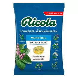 RICOLA o.Z.Beutel Menthol ekstra tugevad kommid, 75 g