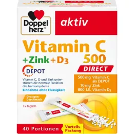 DOPPELHERZ C-vitamiin 500+tsink+D3 Depot DIRECT Pel., 40 tk