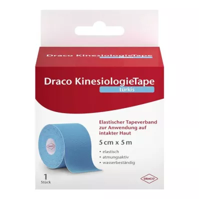 Draco kinesioloogiline teip 5 cmx5 m türkiis, 1 tk Draco kinesioloogiline teip 5 cmx5 m türkiis, 1 tk