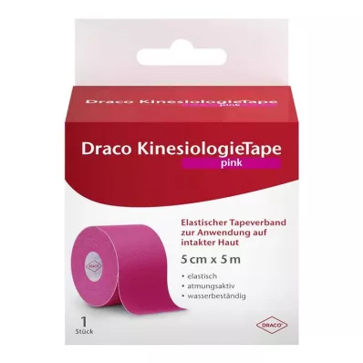 Draco kinesioloogiline teip 5 cmx5 m roosa, 1 tk