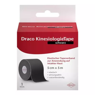 Draco kinesioloogiline teip 5 cmx5 m must, 1 tk