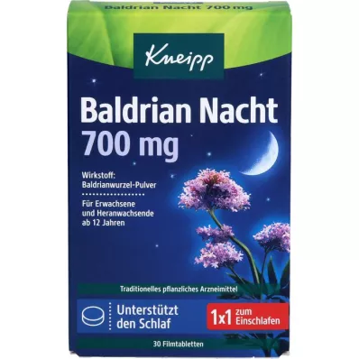 KNEIPP Valerian Night 700 mg õhukese polümeerikattega tabletid, 30 kapslit