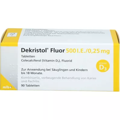 DEKRISTOL Fluor 500 I.U./0,25 mg tabletid, 90 tk