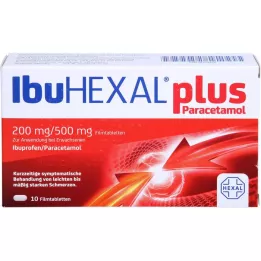 IBUHEXAL pluss paratsetamool 200 mg/500 mg õhukese polümeerikattega tabletid, 10 tk