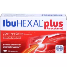IBUHEXAL pluss paratsetamool 200 mg/500 mg õhukese polümeerikattega tabletid, 20 tk