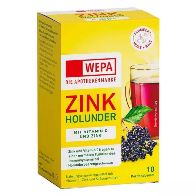 Wepa tsink leedripuu + C-vitamiin + tsink-suhkruvaba pulber, 10x10 g