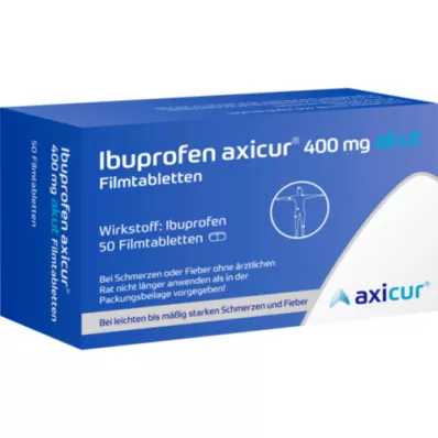 IBUPROFEN axicur 400 mg akuutsed õhukese polümeerikattega tabletid, 50 tk