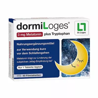 DORMILOGES 3 mg melatoniini pluss trüptofaani kilekaart, 60 tk
