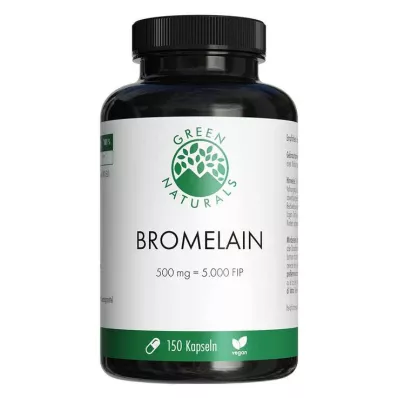 GREEN NATURALS Bromelaiin 500 mg vegan koos 5000 FIP-iga, 150 tk