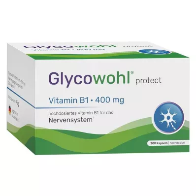 GLYCOWOHL B1-vitamiin Tiamiin 400 mg kõrge annusega kapslid, 200 tk